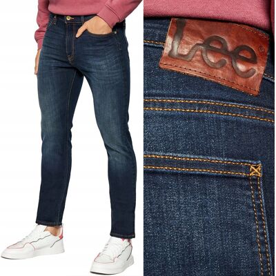 Lee LUKE SLIM True Authentic mocno zwężane ciemne spodnie jeansowe W28 L34 Lee LUKE SLIM True Authentic mocno zwężane ciemne spodnie jeansowe W28 L34