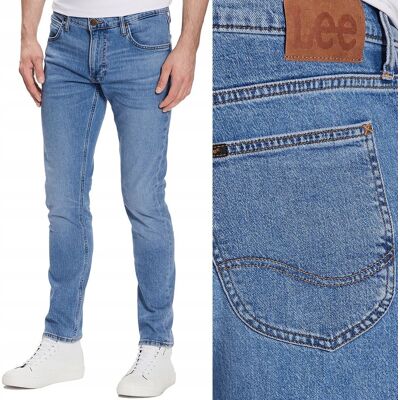 Lee LUKE Working Man Worn BLUE DżINS mocno zwężane spodnie jeansowe W40 L32 Lee LUKE Working Man Worn BLUE DżINS mocno zwężane spodnie jeansowe W40 L32