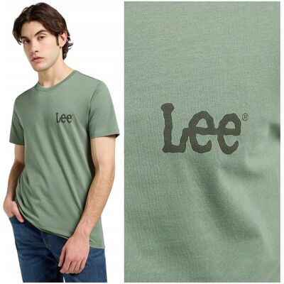 Lee Medium Wobbly Lee Tee Olve Stone koszulka bawełniana męska logo S Lee Medium Wobbly Lee Tee Olve Stone koszulka bawełniana męska logo S