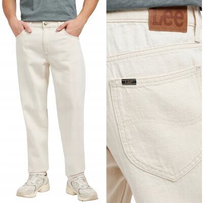 Lee OSCAR Off White HEMP DżINS białe luźne zwężane spodnie jeansowe W29 L32 Lee OSCAR Off White HEMP DżINS białe luźne zwężane spodnie jeansowe W29 L32
