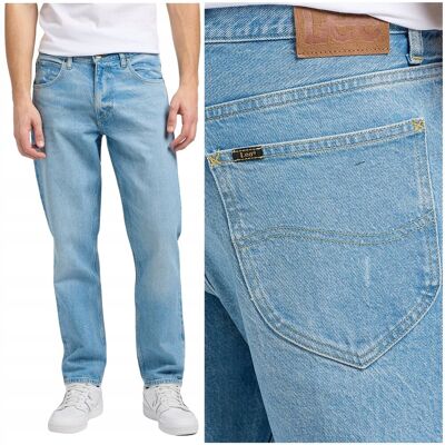 Lee OSCAR Sundaze DżINS luźne zwężane spodnie jeansowe przetarcia W33 L32 Lee OSCAR Sundaze DżINS luźne zwężane spodnie jeansowe przetarcia W33 L32