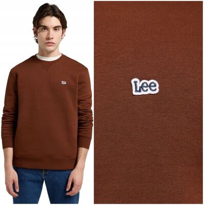 Lee PATCH CREW SWS Luxe Brown bawełniana bluza męska z logo REGULAR FIT XXL Lee PATCH CREW SWS Luxe Brown bawełniana bluza męska z logo REGULAR FIT XXL