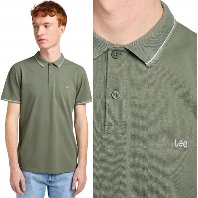 Lee PIQUE POLO Fort Green ZIELONA POLÓWKA LOGO BAWEŁNA REGULAR FIT M Lee PIQUE POLO Fort Green ZIELONA POLÓWKA LOGO BAWEŁNA REGULAR FIT M