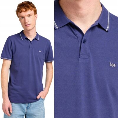 Lee PIQUE POLO Medieval Blue GRANATOWA POLÓWKA LOGO BAWEŁNA REGULAR FIT XXL Lee PIQUE POLO Medieval Blue GRANATOWA POLÓWKA LOGO BAWEŁNA REGULAR FIT XXL