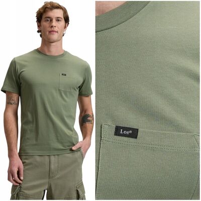 Lee POCKET TEE zielona koszulka bawełniana męska t-shirt z kieszonką L Lee POCKET TEE zielona koszulka bawełniana męska t-shirt z kieszonką L