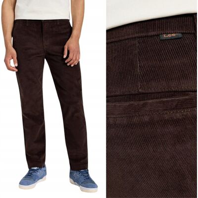 Lee REGULAR CHINO Espresso Chetopa Twill BRĄZOWE SZTRUKSOWE CHINOSY W32 L32 Lee REGULAR CHINO Espresso Chetopa Twill BRĄZOWE SZTRUKSOWE CHINOSY W32 L32