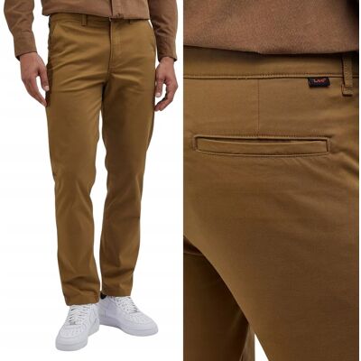 Lee Regular Chino Stone bawełniane spodnie materiałowe chinosy W28 L32 Lee Regular Chino Stone bawełniane spodnie materiałowe chinosy W28 L32