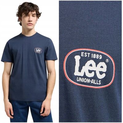 Lee REGULAR SMALL LOGO TEE Moon Indigo koszulka bawełniana męska logo L Lee REGULAR SMALL LOGO TEE Moon Indigo koszulka bawełniana męska logo L