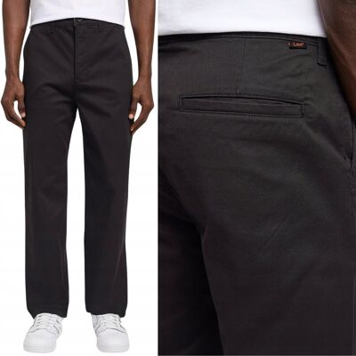 Lee RELAXED CHINO Black Chetopa Twill LUŹNE CZARNE CHINOSY W36 L34 Lee RELAXED CHINO Black Chetopa Twill LUŹNE CZARNE CHINOSY W36 L34