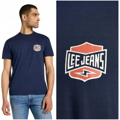 Lee RELAXED TEE luźny granatowy bawełniany t-shirt koszulka z logo S Lee RELAXED TEE luźny granatowy bawełniany t-shirt koszulka z logo S