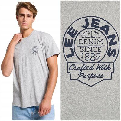 Lee RELAXED TEE luźny szary bawełniany t-shirt koszulka nadruk + logo XXL Lee RELAXED TEE luźny szary bawełniany t-shirt koszulka nadruk + logo XXL