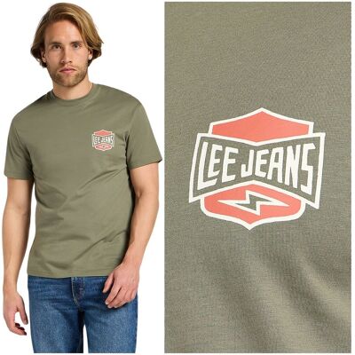 Lee RELAXED TEE luźny zielony bawełniany t-shirt koszulka logo z logo M Lee RELAXED TEE luźny zielony bawełniany t-shirt koszulka logo z logo M