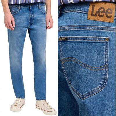 Lee RIDER SLIM Carrier Blue DOPASOWANE MĘSKIE SPODNIE JEANSOWE W34 L32 Lee RIDER SLIM Carrier Blue DOPASOWANE MĘSKIE SPODNIE JEANSOWE W34 L32