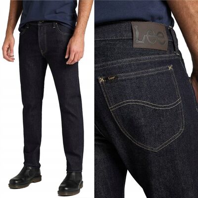 Lee RIDER slim Rinse lekko dopasowane granatowe spodnie jeansowe W32 L36 Lee RIDER slim Rinse lekko dopasowane granatowe spodnie jeansowe W32 L36
