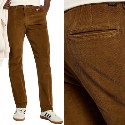 Lee SLIM CHINO Brown brązowe spodnie sztruksy zwężane chinosy W38 L34 Lee SLIM CHINO Brown brązowe spodnie sztruksy zwężane chinosy W38 L34