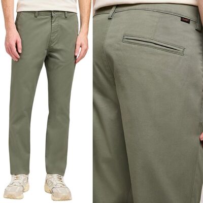 Lee SLIM CHINO Olive Grove Chetopa Twill ZIELONE ZWĘŻANE CHINOSY W34 L30 Lee SLIM CHINO Olive Grove Chetopa Twill ZIELONE ZWĘŻANE CHINOSY W34 L30