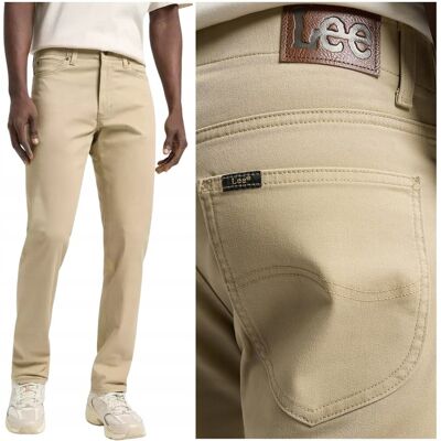 Lee Slim Fit MVP Extreme Motion wygodne beżowe spodnie materiałowe W34 L34 Lee Slim Fit MVP Extreme Motion wygodne beżowe spodnie materiałowe W34 L34