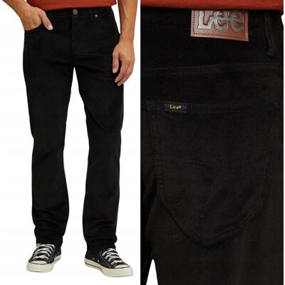 Lee STRAIGHT FIT MVP Extreme Motion Black wygodne spodnie sztruksy W32 L32 Lee STRAIGHT FIT MVP Extreme Motion Black wygodne spodnie sztruksy W32 L32