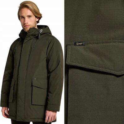 Lee Tactical Parka Ocieplana Wodoodporna Długa Zielona Kurtka Z Kapturem L Lee Tactical Parka Ocieplana Wodoodporna Długa Zielona Kurtka Z Kapturem L