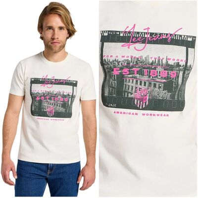 Lee UTILITY ARTIST TEE biały t-shirt bawełniana koszulka z nadrukiem M Lee UTILITY ARTIST TEE biały t-shirt bawełniana koszulka z nadrukiem M