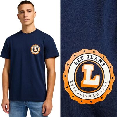 Lee VARSITY TEE Navy LUŹNY GRANATOWY BAWEŁNIANY T-SHIRT KOSZULKA Z LOGO M Lee VARSITY TEE Navy LUŹNY GRANATOWY BAWEŁNIANY T-SHIRT KOSZULKA Z LOGO M