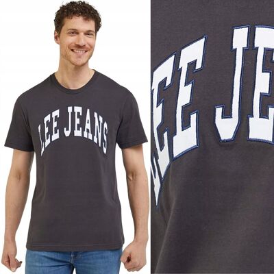 Lee VARSITY TEE Washed Black LUŹNY CZARNY BAWEŁNIANY T-SHIRT LOGO M Lee VARSITY TEE Washed Black LUŹNY CZARNY BAWEŁNIANY T-SHIRT LOGO M