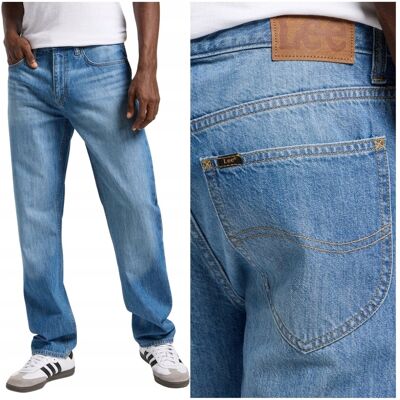 Lee WEST Anchore cienkie proste spodnie jeansowe bez streczu W30 L34 Lee WEST Anchore cienkie proste spodnie jeansowe bez streczu W30 L34