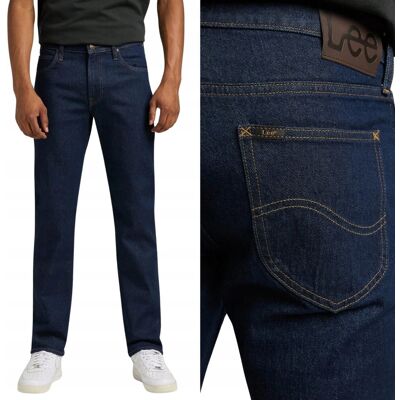 Lee WEST regular straight Rinse proste granatowe spodnie jeansowe W30 L32 Lee WEST regular straight Rinse proste granatowe spodnie jeansowe W30 L32