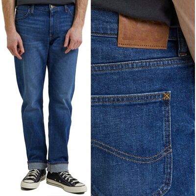 Lee WEST RELAXED Worn In LUŹNE PROSTE SPODNIE JEANSOWE CIEMNY DżINS W33 L32 Lee WEST RELAXED Worn In LUŹNE PROSTE SPODNIE JEANSOWE CIEMNY DżINS W33 L32