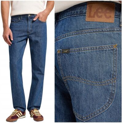 Lee WEST Skater luźne proste cienkie spodnie jeansowe bez streczu W33 L30 Lee WEST Skater luźne proste cienkie spodnie jeansowe bez streczu W33 L30