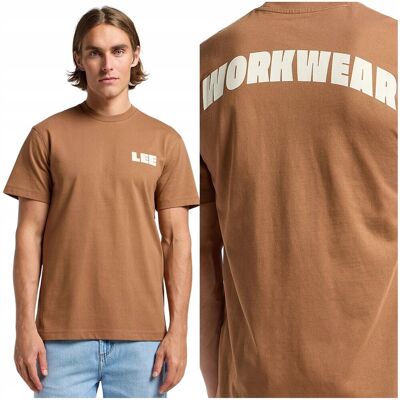 Lee WORKWEAR GRAPHIC TEE luźny brązowy bawełniany t-shirt koszulka logo XXL Lee WORKWEAR GRAPHIC TEE luźny brązowy bawełniany t-shirt koszulka logo XXL