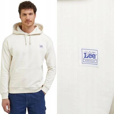 Lee Workwear Ww Hoodie Ecru Luźna Biała Bawełniana Bluza Z Kapturem Xxl Lee Workwear Ww Hoodie Ecru Luźna Biała Bawełniana Bluza Z Kapturem Xxl