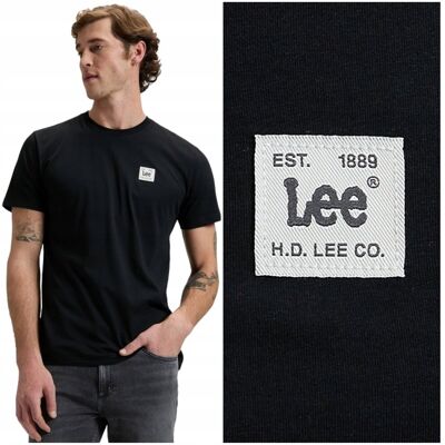Lee WOVEN LABEL TEE Black czarna koszulka bawełniana męska małe logo XL Lee WOVEN LABEL TEE Black czarna koszulka bawełniana męska małe logo XL