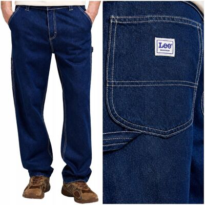 Lee WW Carpenter WORKWEAR RawDenim luźne spodnie jeansowe bojówkowe W36 L32 Lee WW Carpenter WORKWEAR RawDenim luźne spodnie jeansowe bojówkowe W36 L32