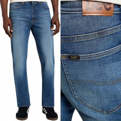 Lee X STRAIGHT Carzi wygodne proste spodnie jeansowe elastyczny pas W38 L30 Lee X STRAIGHT Carzi wygodne proste spodnie jeansowe elastyczny pas W38 L30