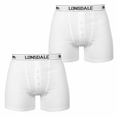 Lonsdale bokserki męskie, 2 sztuki, białe, Rozmiar 4XL Lonsdale bokserki męskie, 2 sztuki, białe, Rozmiar 4XL