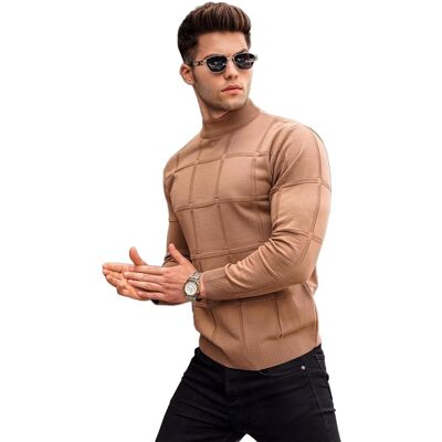 Inny producent MADMEXT MĘSKI SWETER BEŻOWY Z PÓŁGOLFEM I WZOREM KRATKA XXL 5DA Inny producent MADMEXT MĘSKI SWETER BEŻOWY Z PÓŁGOLFEM I WZOREM KRATKA XXL 5DA