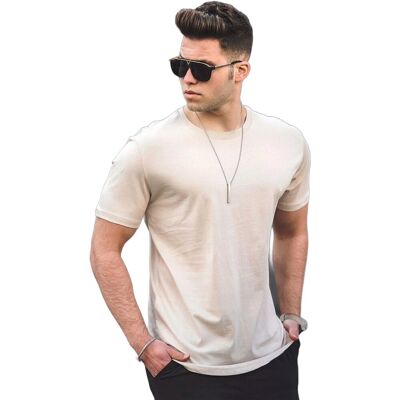Inny producent MADMEXT MĘSKI T-SHIRT BEŻOWY Z OKRĄGŁYM DEKOLTEM BAWEŁNA XL 5DA Inny producent MADMEXT MĘSKI T-SHIRT BEŻOWY Z OKRĄGŁYM DEKOLTEM BAWEŁNA XL 5DA