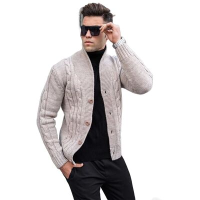 Inny producent MADMEXT SWETER MĘSKI BEŻOWY ZAPINANY NA GUZIKI WARKOCZE XL 5DA Inny producent MADMEXT SWETER MĘSKI BEŻOWY ZAPINANY NA GUZIKI WARKOCZE XL 5DA