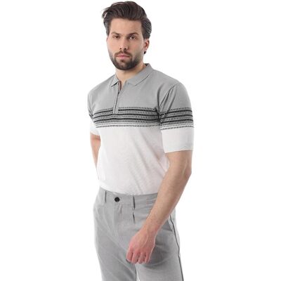 Inny producent MADMEXT T-SHIRT MĘSKI SZARY BIAŁY Z PASKAMI I KOŁNIERZYKIEM M 5DA Inny producent MADMEXT T-SHIRT MĘSKI SZARY BIAŁY Z PASKAMI I KOŁNIERZYKIEM M 5DA