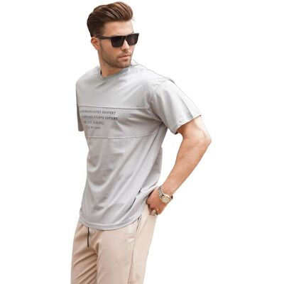 Inny producent MADMEXT T-SHIRT MĘSKI SZARY Z NAPISEM I DEKOLTEM OKRĄGŁYM L 5DA Inny producent MADMEXT T-SHIRT MĘSKI SZARY Z NAPISEM I DEKOLTEM OKRĄGŁYM L 5DA