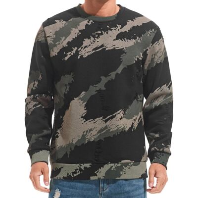Inny producent Męska Bluza Polarowa Crewneck Casual Ocieplana Moro Kamuflaż Zielona XXL Inny producent Męska Bluza Polarowa Crewneck Casual Ocieplana Moro Kamuflaż Zielona XXL