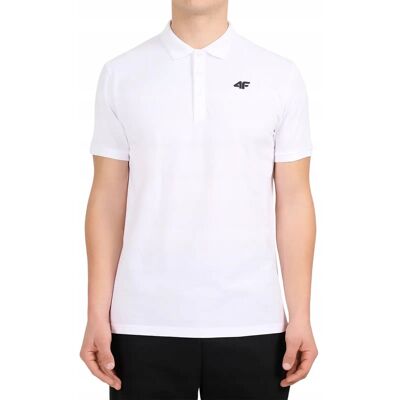 Męska koszulka polo 4F PTSM0771 biały 10S XXL Męska koszulka polo 4F PTSM0771 biały 10S XXL