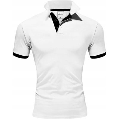 inna (Inny) Męska koszulka polo AMACI & SONS rozmiar L, biała inna (Inny) Męska koszulka polo AMACI & SONS rozmiar L, biała