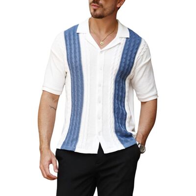 Inny producent Męska Koszulka Polo Polówka Sweter Slim Fit Stylowa Biała Niebieska 3XL Inny producent Męska Koszulka Polo Polówka Sweter Slim Fit Stylowa Biała Niebieska 3XL
