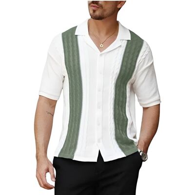 Inny producent Męska Koszulka Polo Polówka Sweter Slim Fit Stylowa Biała Zielona L Inny producent Męska Koszulka Polo Polówka Sweter Slim Fit Stylowa Biała Zielona L