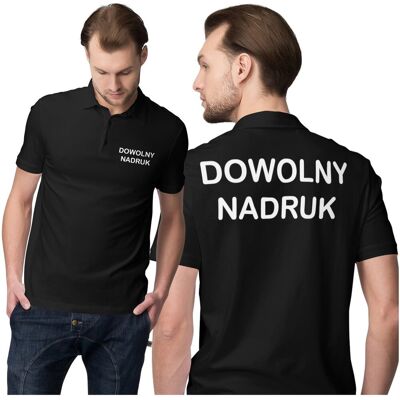 Meeboo Męska Koszulka Polo Twoim Dowolnym Nadrukiem Logo Meeboo Męska Koszulka Polo Twoim Dowolnym Nadrukiem Logo
