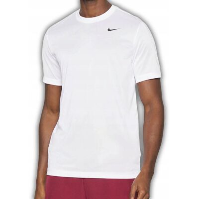 Męska koszulka T-shirt Nike okrągły dekolt haftowane logo biały rozmiar L Męska koszulka T-shirt Nike okrągły dekolt haftowane logo biały rozmiar L
