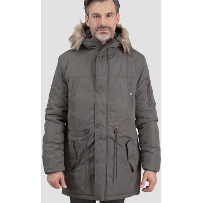 Inny producent Męska Kurtka Ocieplana Typu Parka z Kapturem Inny producent Męska Kurtka Ocieplana Typu Parka z Kapturem
