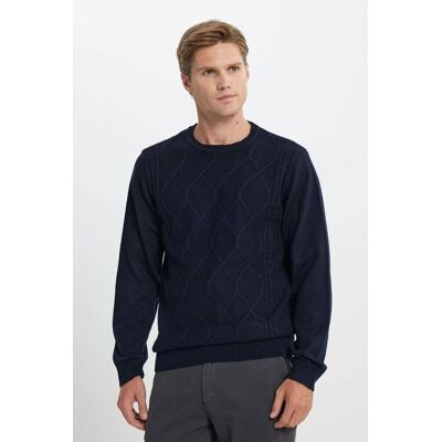 Inny producent MĘSKI GRANATOWY SWETER WZÓR DIAMENTOWY OKRĄGŁY DEKOLT XL 5GA* Inny producent MĘSKI GRANATOWY SWETER WZÓR DIAMENTOWY OKRĄGŁY DEKOLT XL 5GA*
